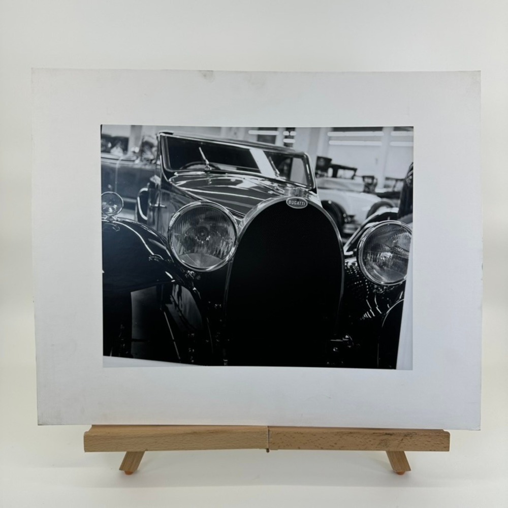 Vintage Bugatti Classic Car Black and White Photograph Art Print
